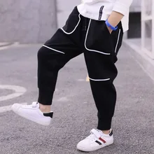 2019 Spring Boy Fashion Casual Loose Wild Cotton Trousers Kid Black Pants wild boy