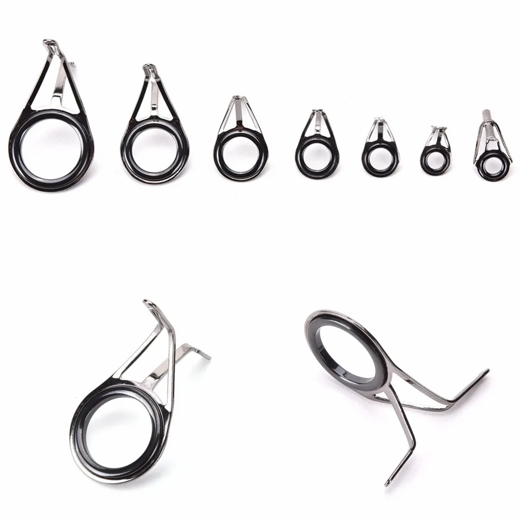 

2019 New 7Pcs/set 0.5cm-1.8cm Vintage Oval Fishing Top Rings Fishing Rod Guides Pole Repair Kit Fishing Line Guides Eyes Sets