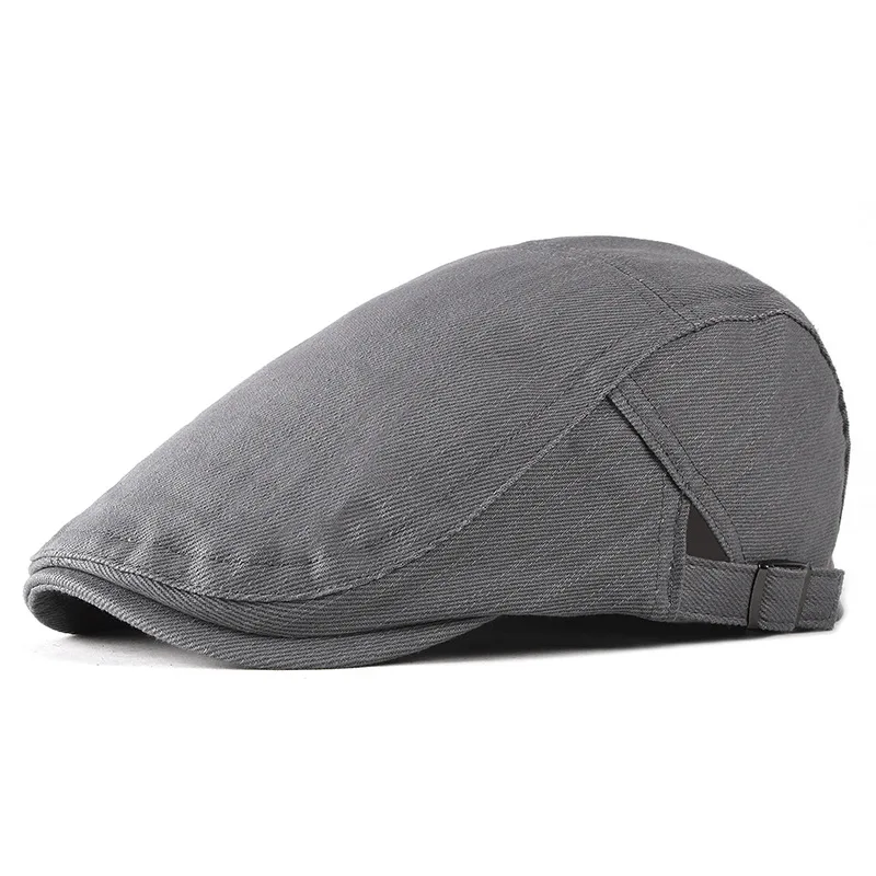 Новые весенние осенние мужские и женские Плоские береты высокого качества, береты для водителя, мужские шапки Newsboy - Цвет: Серый