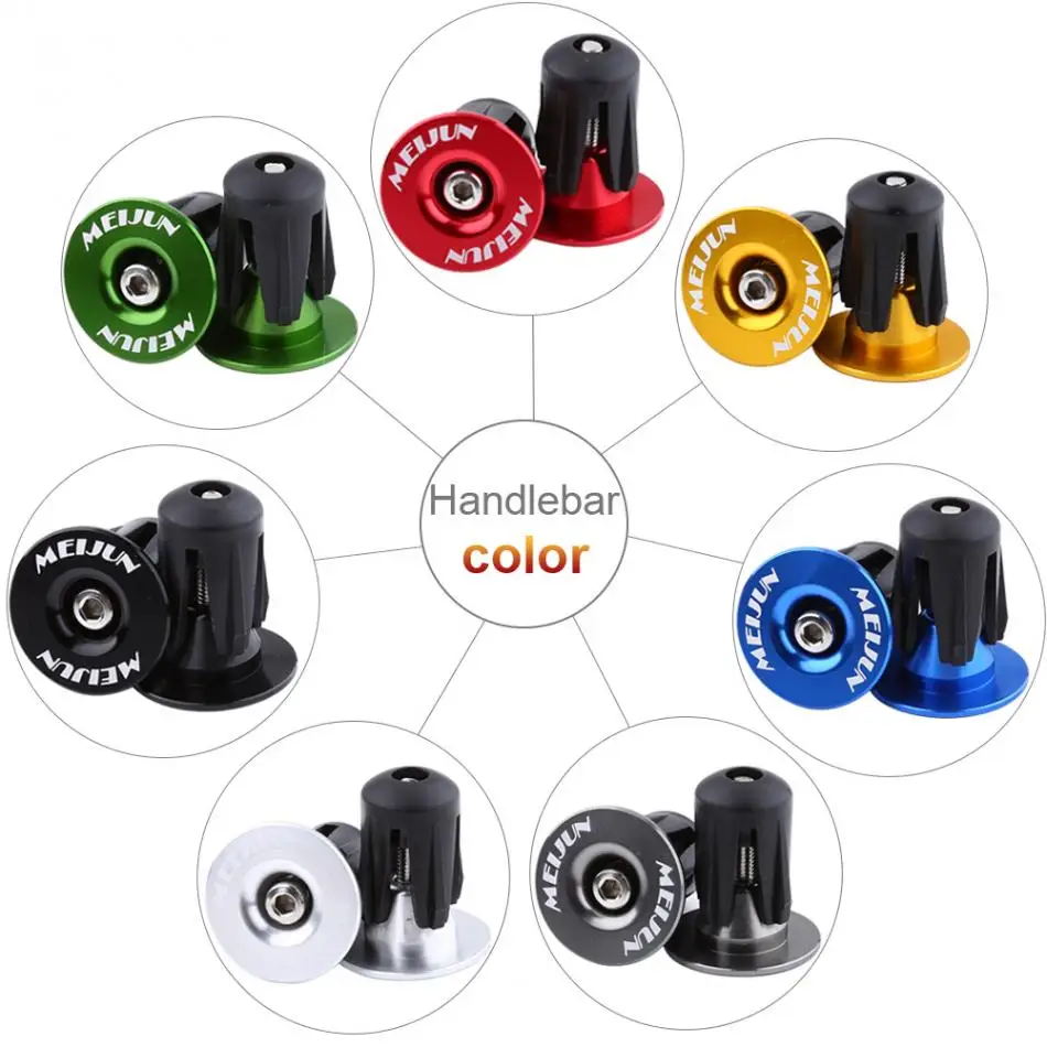 1 Pair Bike Lock-On Expansion Handlebar Grips Bar Ends Plugs Caps Superlight