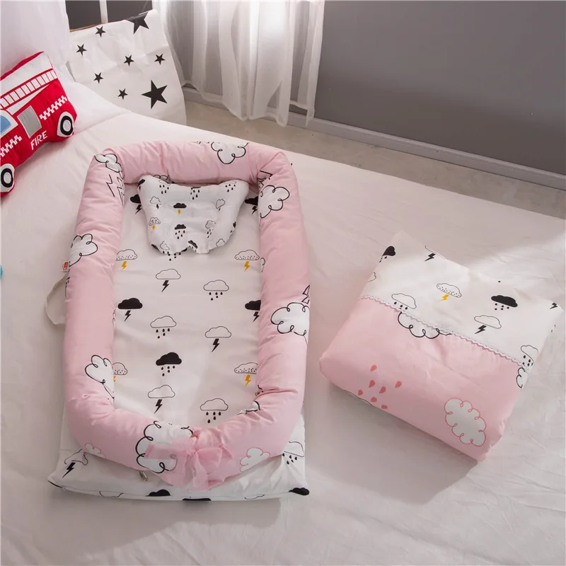 Детская кровать; переносное гнездо для новорожденных; съемная милая мягкая кровать для детей; детская кроватка; дорожная кровать для детей