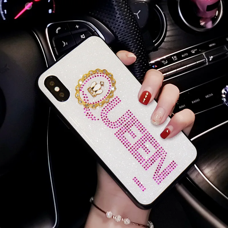 Креативные Стразы crown для iphone xs красная Вибрирующая сетка мобильного телефона