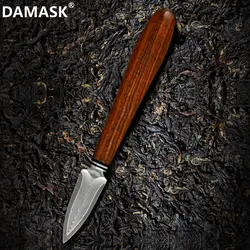 Дамасской 3,5 дюйма острый дамасский лезвие Цвет деревянной ручкой ножи Дамаска для очистки овощей Ножи овощей нож для чистки кожуры