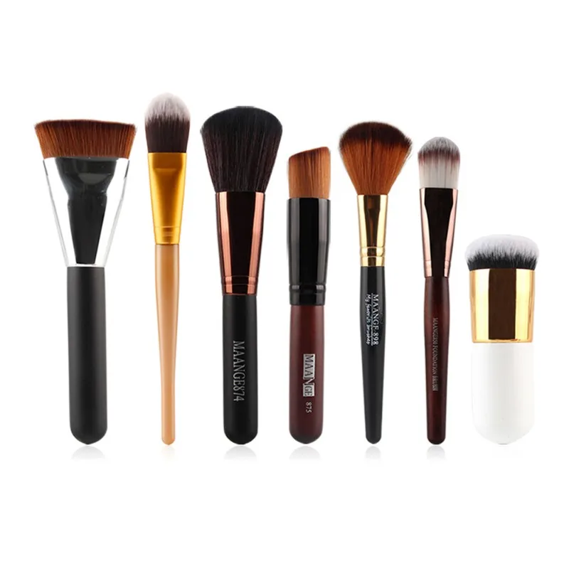 

N2017 7pcs Powder Foundation Eyeshadow Eyeliner Lip Brush Tool Pro Makeup Brushes Set