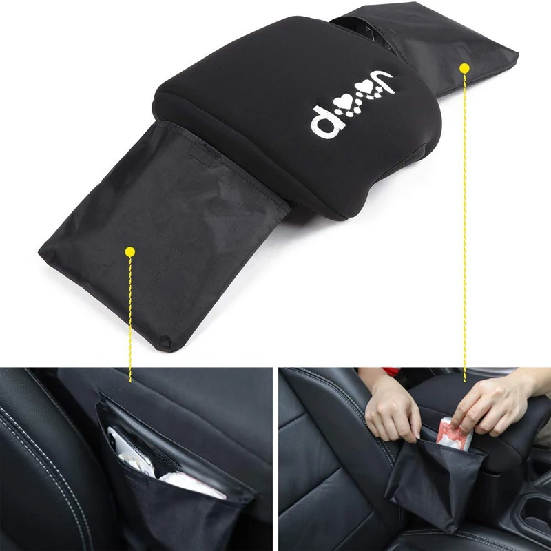 Крышка центральной консоли подлокотник с Сумка для хранения для- Jeep Wrangler Jl Jlu 2 двери и 4 двери, аксессуары для интерьера