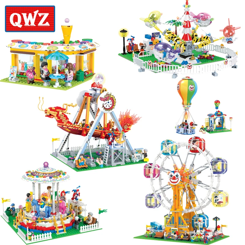 QWZ Friends Series Building Blocks Compatible Legoings The City Park Cafe Pirate Ship Ferris Wheel Girl Bricks Toys Kids Gifts QWZ Friends Series Building Blocks Compatible Legoings The City Park Cafe Pirate Ship Ferris Wheel Girl Bricks Toys Kids Gifts