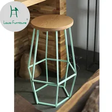 Барные стулья в стиле Луи, американский Ретро, для стола, из металла, кофейня, креативный стул, твердая древесина, высокая