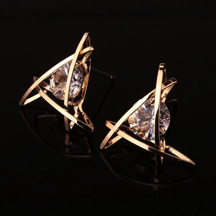 

Eleple Korea Fashion Geometric Triangle Earrings for Women Exquisite Crystal Zircon Earring Girls Trendy Jewelry Wholesale C8050