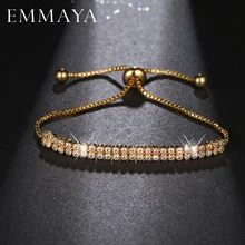 EMMAYA Ювелирные изделия Подарки Bling 2 ряда AAA Cz браслеты из камней для женщин и мужчин золотые стразы хип-хоп цепочки