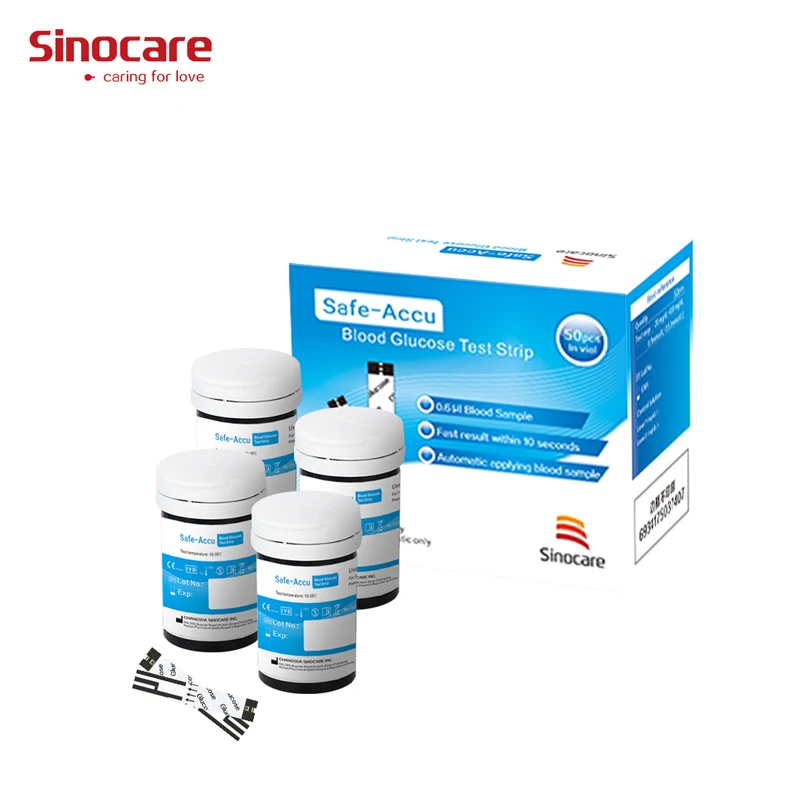 

SINOCARE sannuo Safe-Accu Blood Glucose Meter 100test strips for Glucometer Diabetes Sugar Monitoring Medical Healthdevices Fast