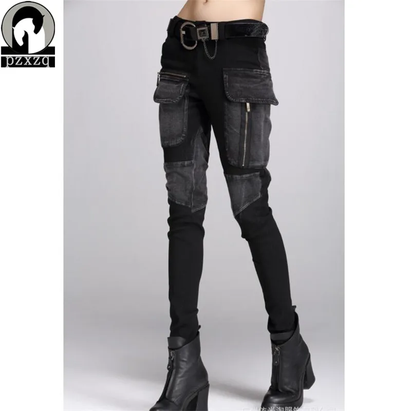 Cena Darmowa wysyłka europa Sexy czarne dżinsy kobieta ołówek spodnie wiosna zima Baggy dżinsy kobiety luźne szarawary Jeans Feminina