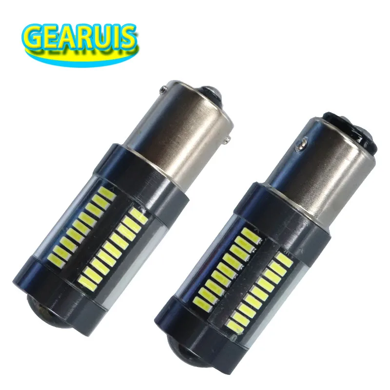 

2шт 1156 светодиодный BA15S/P21W BAU15S/PY21W Автомобильный задний светильник, тормозной светильник 66 SMD 4014 светодиодный 0.6A 7W 1157 bay15d 7440 7443 DC 12V