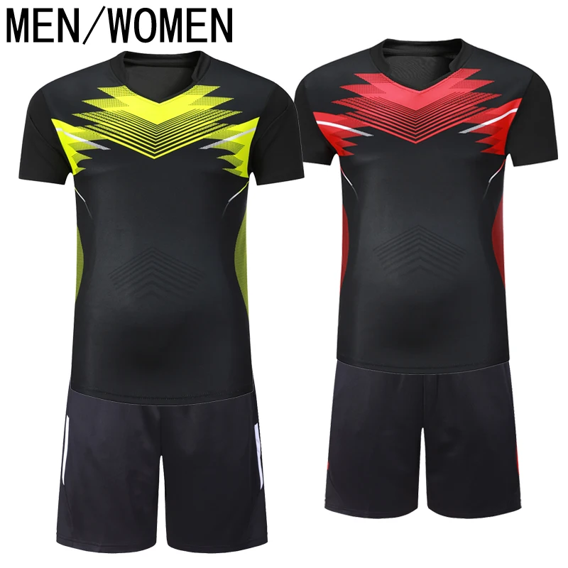 Новые быстросохнущие, дышащие теннисные костюмы для мужчин и женщин, футболки+ шорты, бадминтон, команды по настольному теннису, футболки с короткими рукавами