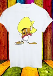 Speedy Gonzales Мексиканская мышь животное мультфильм смешные мужчины женщины унисекс футболка 6502019 модный бренд 548% хлопок печатных Круглый N