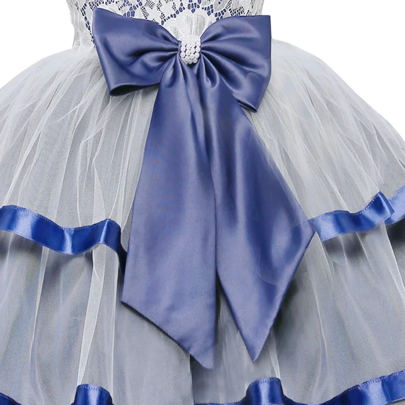 Новое Детское платье с цветочным принтом, кружевное праздничное платье принцессы для девочек 3, 4, 5, 6, 7, 8 лет, Летнее Детское платье-пачка, одежда