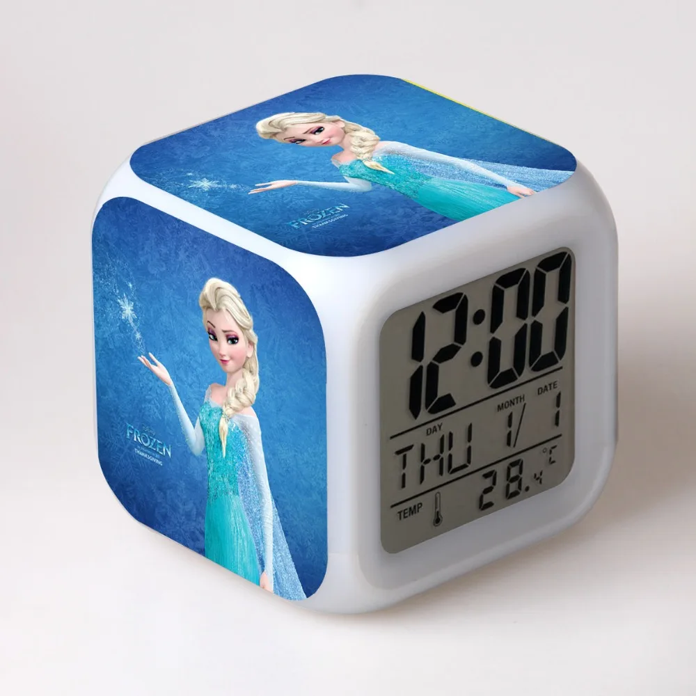 Disney FROZEN Elsa Ann Мультфильм светодиодный сенсорный будильник для студента мальчик девочка взрослый прикроватный будильник