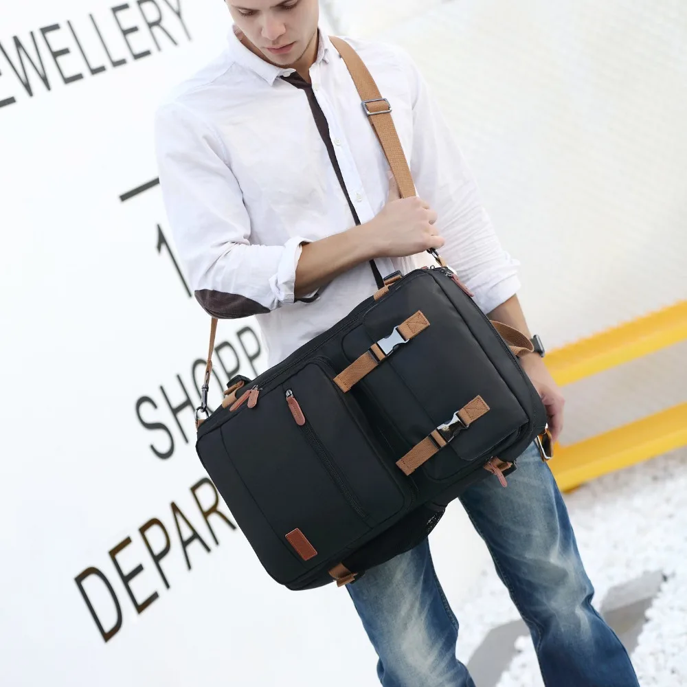 Mochila Convertible bolso de mensajero bolso de hombro Maletín de negocios mochila de viaje bolso multifunción bolsos de ordenador portátil 17,3 17 - 4