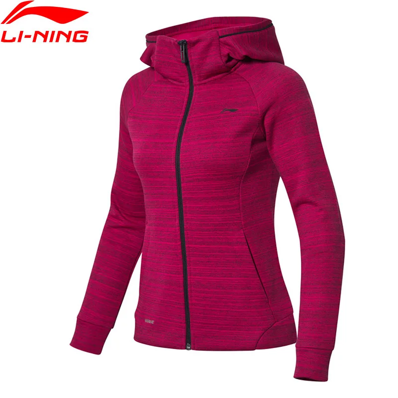 

Li-Ning Women Training Series Hoodie Winter WARM AT Slim Fit 85% Cotton 15% Polyester LiNing Sports Sweater Coat AWDN814 COND18