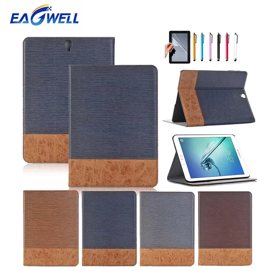 Tablet Case for Samsung Galaxy Tab S3 9.7 inch T820 T825 PU Leather Wood Grain Pattern Flip Stand Case Card Slot Smart Cover