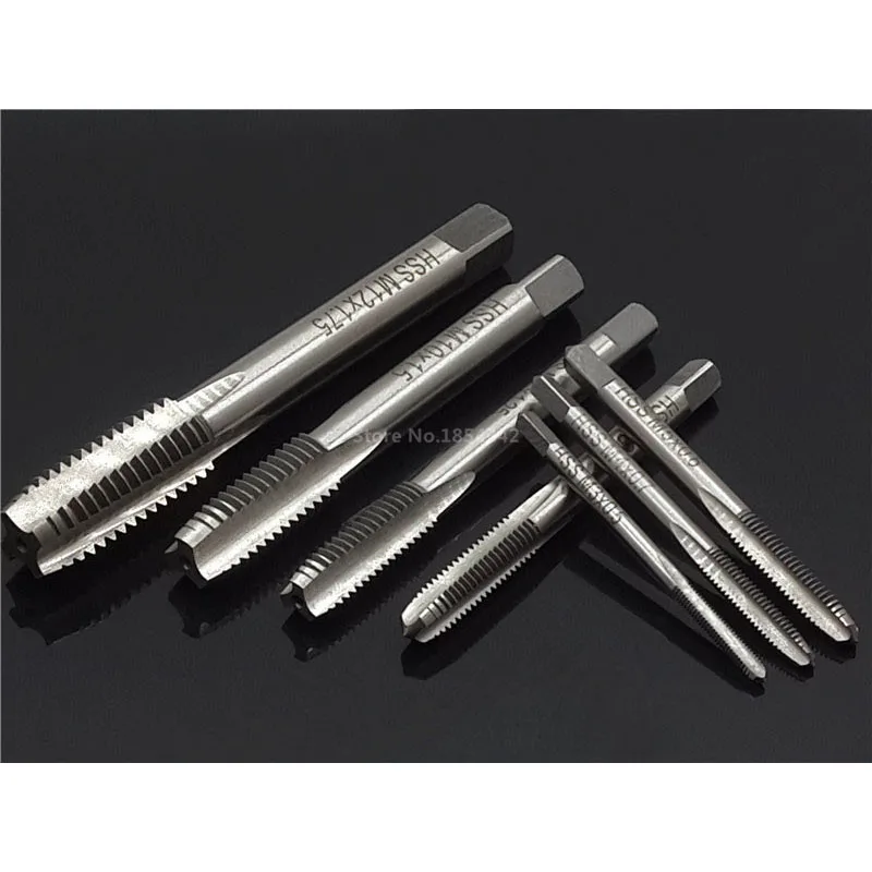 

7PCS Set HSS Machine Spiral Point Straight Fluted Screw Thread Metric Plug Hand Tap Drill 3-12MM Tapping Screw Tap