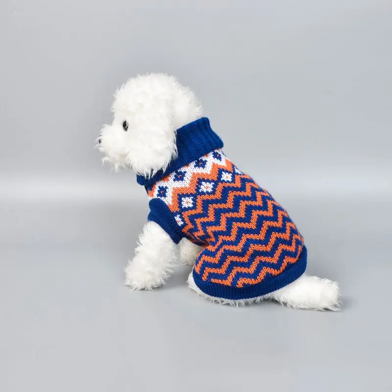 Теплая одежда для собак для питомцев Щенок свитер Осень и зима волнистые Форма узор свитер собаки пальто наряд