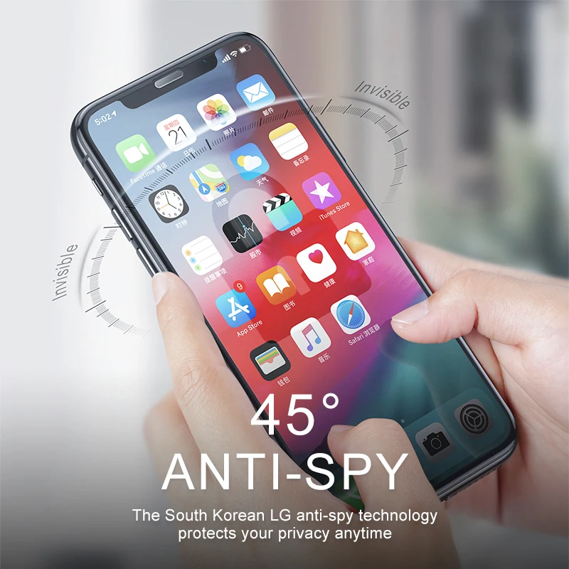  Baseus Anti Glare Schutz Glas Für iPhone XR Xs Max Screen Protector 03mm 3D Volle Abdeckung Aus Geh