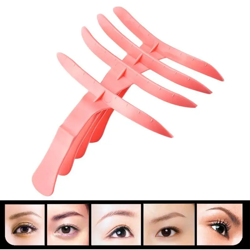 

4pcs Plastic Eyebrow Tattoo Ruler Stencil Makeup Microblading Measure Tattoo Rulers Marker Template Eyebrow Grooming Shape Model