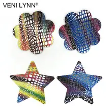 VENI LYNN 5 пар весы с цветочным принтом женские Одноразовые самоклеющиеся Цветочные страсти грудь ниппель крышка лепесток Стикеры-звезды