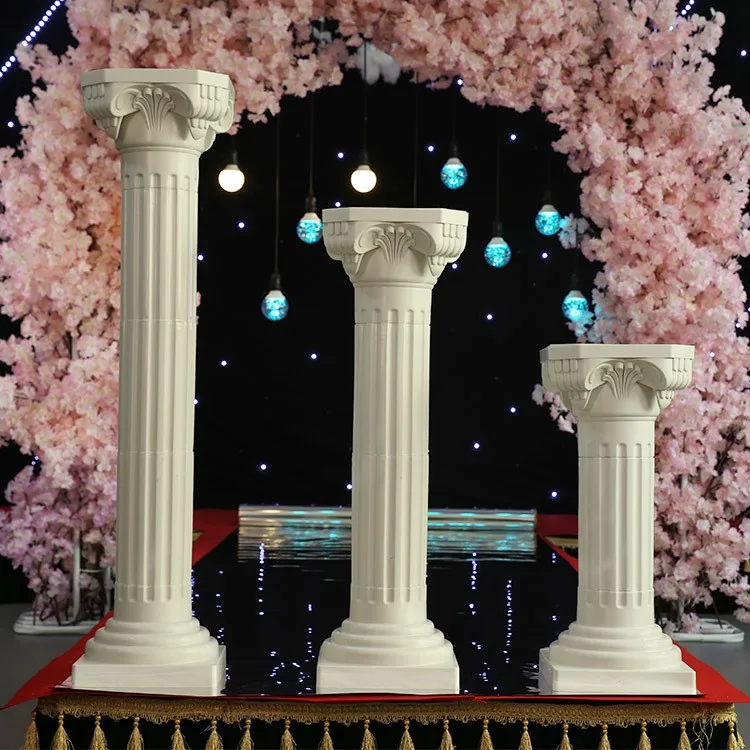 88cm tall PVC white roman pillar for wedding 8pcs/lot /wedding pillar