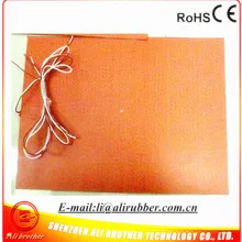 200-250C 1000 Вт 300*400*1,5 мм силиконовый нагреватель 220 В клей 1 лицевая сторона 4 мм отверстие в центре 1000 мм свинцовый выход с короткой стороны