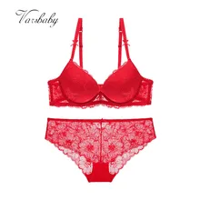 Varsbaby Женские сексуальные комплекты бюстгальтеров с пуш-ап цветочным кружевом на косточках с регулируемыми бретельками