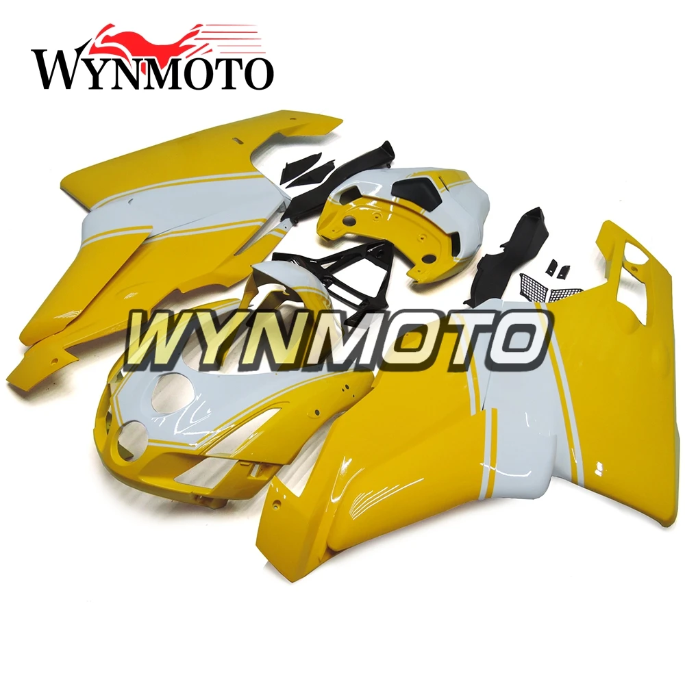 Полный мотоцикл белый желтый узор для Ducati 999 749 Monoposto 03 04 2003 2004 ABS пластик обтекатели комплект Cowlings