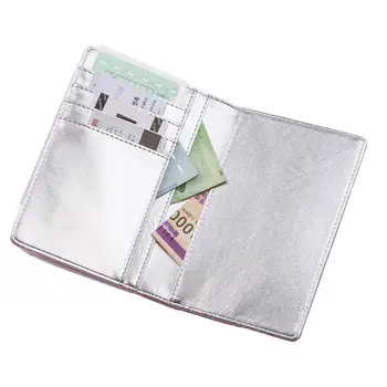 

Fashion Faux Leather Glitter Woman Passport Cash Card Holder Storage Bag Purse