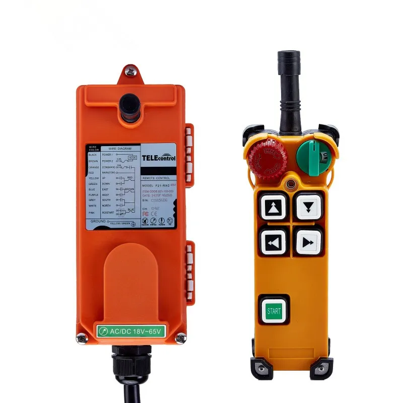 

Crane and hoist industrial use Radio wireless remote control F21-4D 4 double speed button wide range voltage