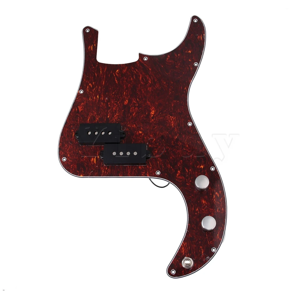 Yibuy Prewired Faux Tortoise Shell Pb Bass Pickguard набор звукоснимателей