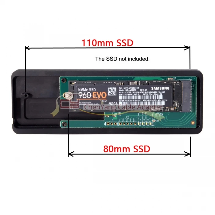 Chenyang Thunderbolt 3 до 110 мм 80 мм PCI Express PCI-E к NGFF M-key NVME AHCI SSD чехол-картридж