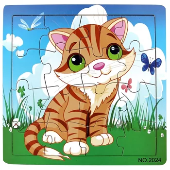 

16 pieces of wood environmentally friendly non-toxic cartoon puzzle baby baby puzzle early education children animal puzzle toy