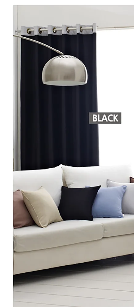 Шторы для спальни гостиной окна обеденный простой и чистый экологический затемненный Европейский Тюль сплошной цвет - Цвет: BLACK