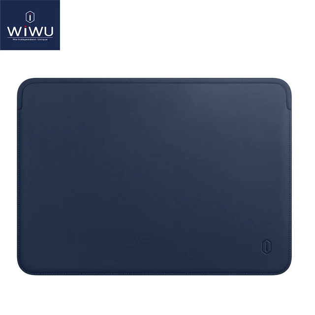 WiWU Laptop Sleeve for MacBook Air 13 Case Water-resistant PU Leather Laptop Case for MacBook Pro 13 Ultra-slim for MacBook Pro Blue