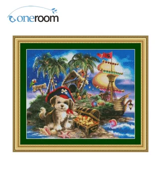 

Oneroom 55-47 Scenery on sea Counted Cross Stitch Cartoon Cross Stitch 14CT Cross-Stitch Kit Handmade Embroidery Needlework