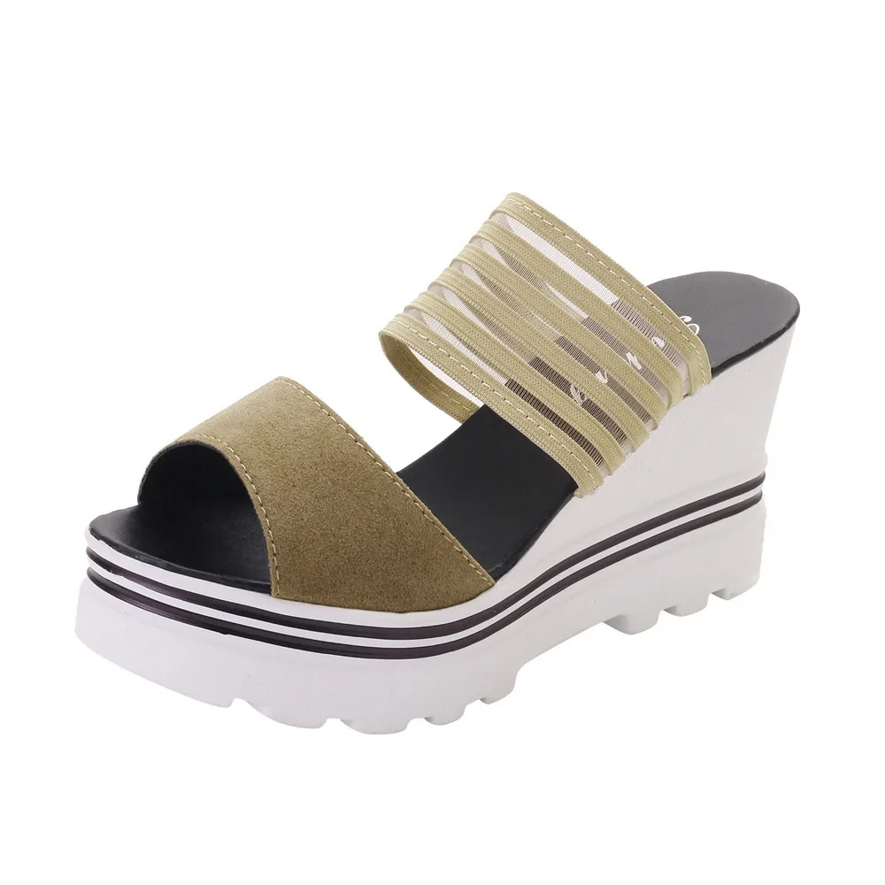 

Home Slip pers Women Fish Mouth Platform High Heels Wedges Summer Slip pers Open Toe Flip Fl op Women Shoes 2019