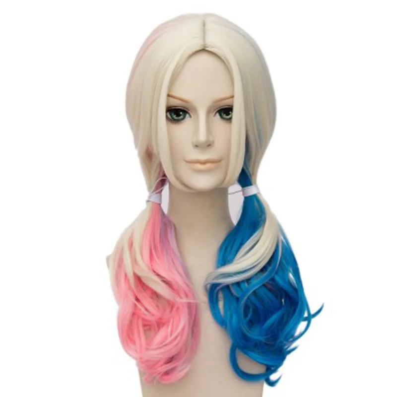 Movie Suicide Squad Harleen Harley Quinn Mult Color Short Curly