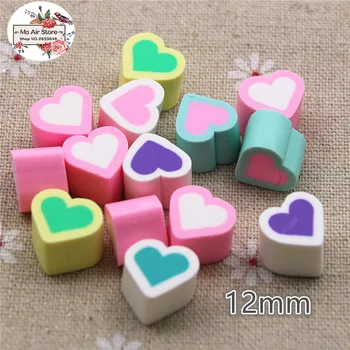 

20PCS polymer clay heart candy multicolor Flatback Cabochon Miniature Food Art Supply Decoden Charm Craft 23x30mm