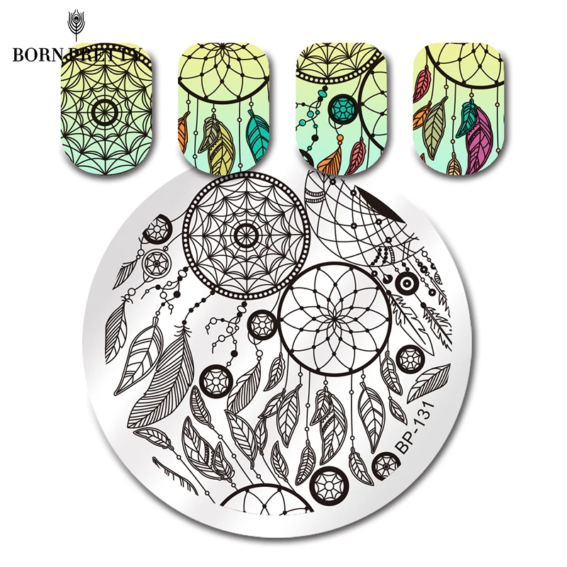 

BORN PRETTY Nail Round Stamping Plate Cute Chicken Emoji Facial Expression Manicure Nail Art Image Plate BP-130~137