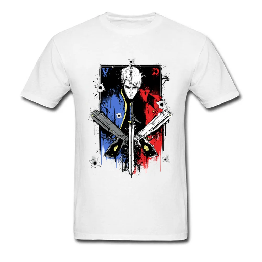 

Devils Never Cry T Shirt Anime Tshirt Men T-shirt Black Tops 100% Cotton Clothing Gunman Poker Tees Plus Size