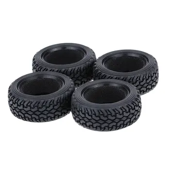 

EBOYU 4Pcs/Set 1/10 Grain Run Flat Rally Car Tyre for Tra HSP Tam HPI Kyo RC Rally Model Car