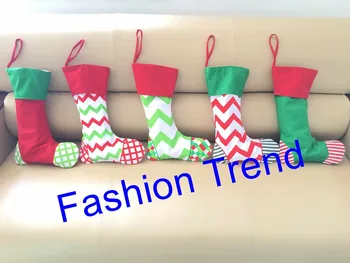 

60pcs/lot free shipping big Christmas stocking monogram canvas personalize embroidery Christmas stocking kids gift bags