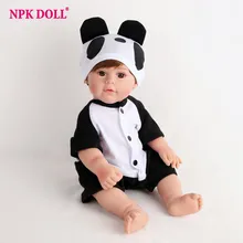 NPKDOLL Reborn Baby Doll панда 16 дюймов 45 см полностью виниловые куклы для ванной детские игрушки девочка подарок на день рождения Милая мода реалистичные Новорожденные