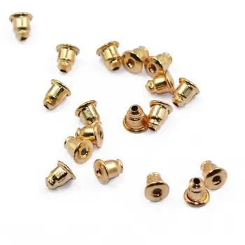 

100Pcs Gold Plated Bullet Earring Pin Stud Back Stoppers nuts