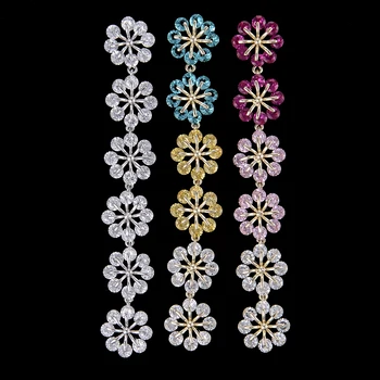 

missvikki Original Brand Design Fashion charms Pendant Earrings Long Flowers Blooming Symbol of enthusiasm High Quality